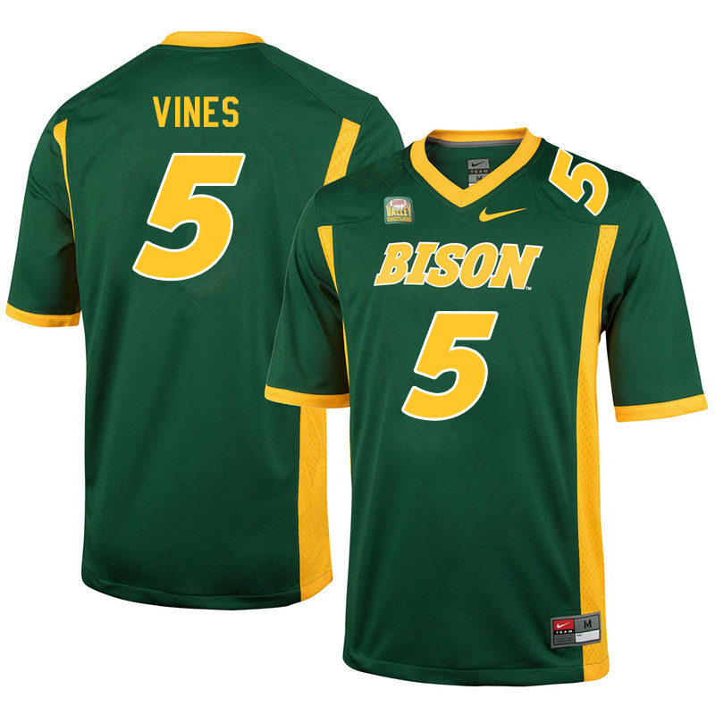 Men #5 Jerodd Vines North Dakota State Bison College Football Jerseys Sale-Green